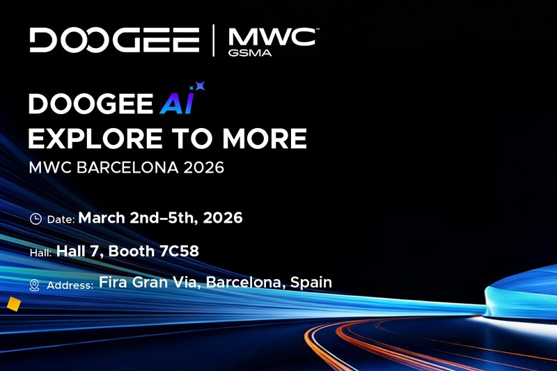 Doogee wird beim MWC 2026 intelligente Gadgets, ein geschütztes Smartphone und Visible AI präsentieren.