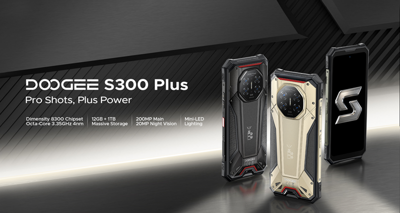 Doogee S300 Plus – ein zuverlässiges Telefon auf Basis des Dimensity 8300, ausgestattet mit 1 TB Speicher und anpassbarer Mini‑LED-Beleuchtung.