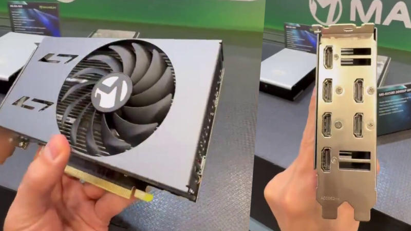 MaxSun stellte auf der Computex 2026 die zehnjährige Radeon RX 580 mit einem sechsteiligen HDMI-Ausgang vor