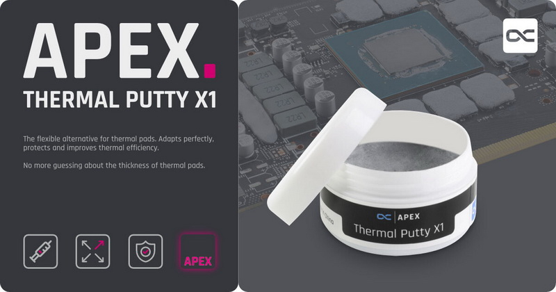 Alphacool hat eine neue flüssige Thermo-Dichtmasse – Apex Thermal Putty X1 – eingeführt