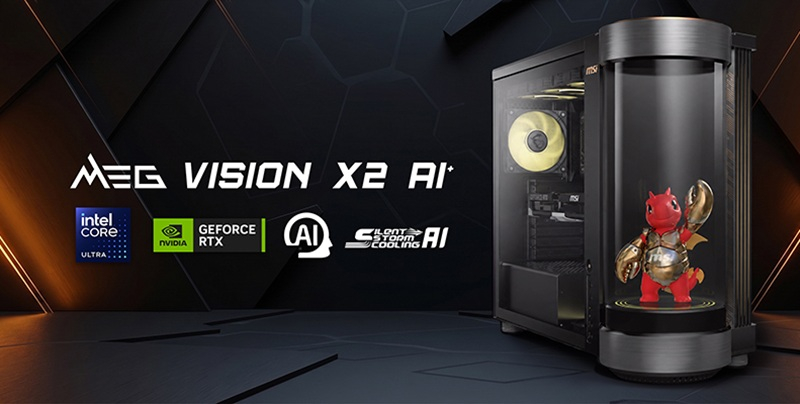 MSI stellte das Gaming-System MEG Vision X2 AI+ mit einem holographischen Bildschirm und eingebautem KI-Assistenten vor