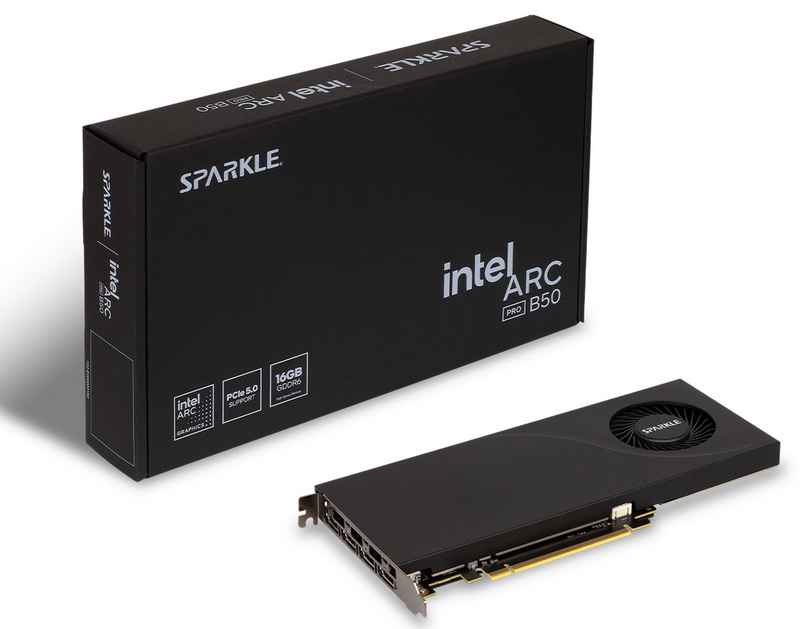 Sparkle stellte die dünne Grafikkarte Arc Pro B50 Blower mit einer „Turbin“-Funktion für Workstations vor.