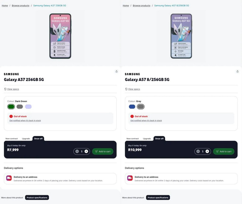 Samsung wird in Kürze die Modelle Galaxy A57 und Galaxy A37 vorstellen – Details zu den Spezifikationen wurden in einem Leck enthüllt.