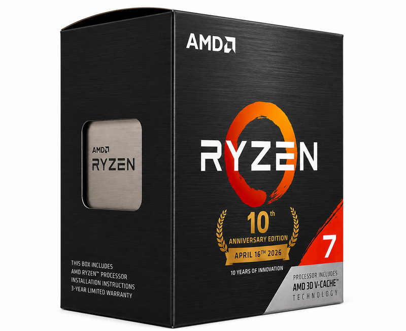 Der Ryzen 7 5800X3D AM4, 10‑jährige Jubiläumsedition, ist jetzt in Indien zum Preis von 310 US-Dollar erhältlich.