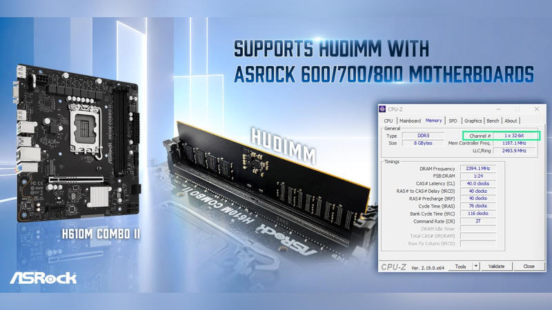 ASRock und TeamGroup haben einen budgetfreundlichen DDR5-Modultyp namens HUDIMM für kostengünstige Computer entwickelt