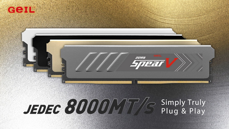 GeIL stellte DDR5‑Module mit einem Durchsatz von 8000 MT/s im Normalbetrieb vor.