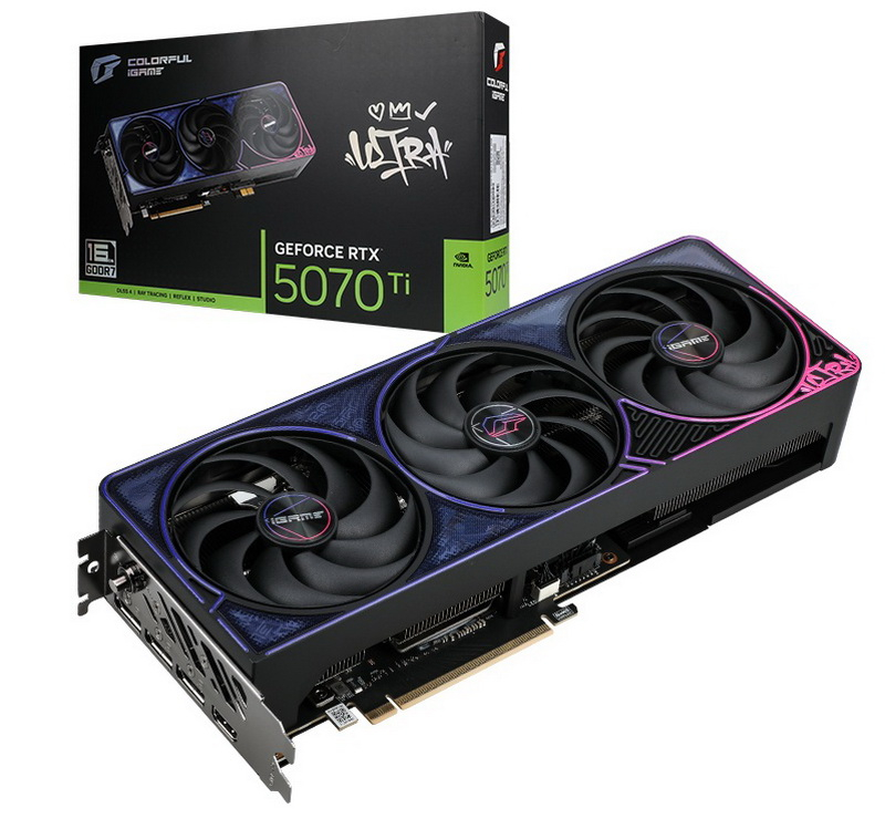 Colorful stellte die Grafikkarte iGame GeForce RTX 5070 Ti Ultra Z Black OC mit abnehmbarem GC‑HPWR-Netzteilanschluss vor.