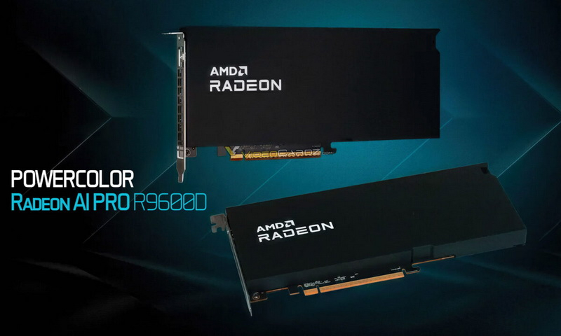 PowerColor hat die kompakte professionelle Grafikkarte Radeon AI PRO R9600D mit einer 12 V‑2×6-Stromversorgung vorgestellt.