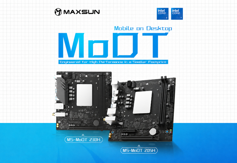MaxSun hat aktualisierte MoDT-Platinen mit eingebauten Raptor Lake Core 200H vorgestellt.